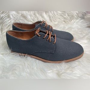 H‎ London by Hudson woven Oxfords Navy mens sz 41 US 8 Lace Up